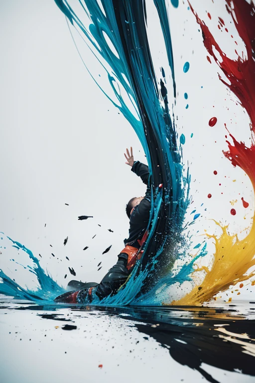 scribble art,ink splatter,wilderness,splash ink painting,abstract,colorful,Vague dreams,Dynamic energy,publish creation,visual impact,modern aesthetic,Elegant and simple,Contemporary interpretation,be bold,Chinese Kung Fu