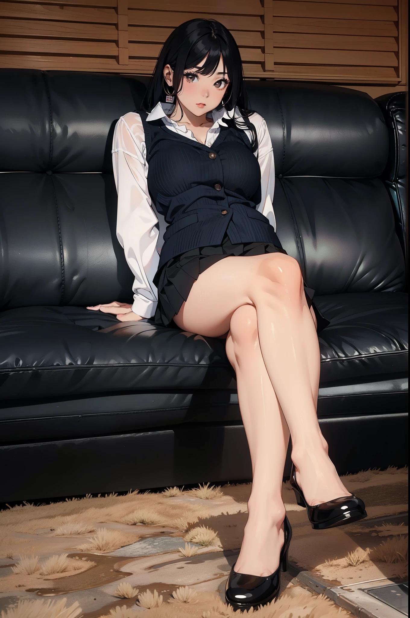 A female teacher pees during an interview、Only the female teacher pees while sitting on the sofa in front of the interviewer、Sit facing the interviewer、Urinary incontinence、peeing herself、A lot of pee、From below、White Suit、White Mini Skirt、White High Heels、Perfect figure、Extremely beautiful、Peeing while sitting、Steam rising from the pee、Female teacher is embarrassed、The interviewer is looking at the female teacher