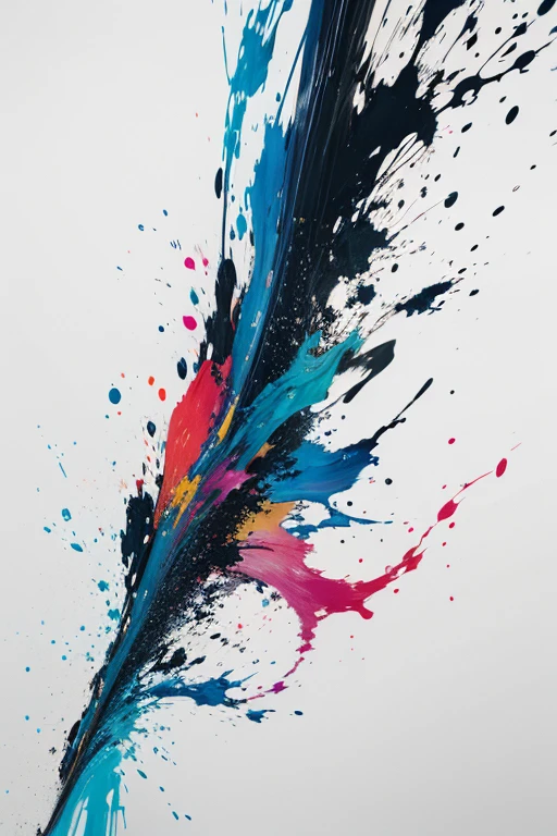 scribble art，ink splatter，wilderness，splash ink painting，abstract，colorful，Vague dreams，Dynamic energy,publish creation，visual impact,modern aesthetic,Elegant and simple,Contemporary interpretation,be bold,Chinese Kung Fu