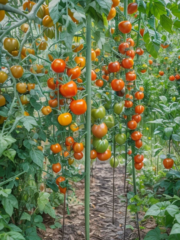 home garden,Tomato field,(small tomato)