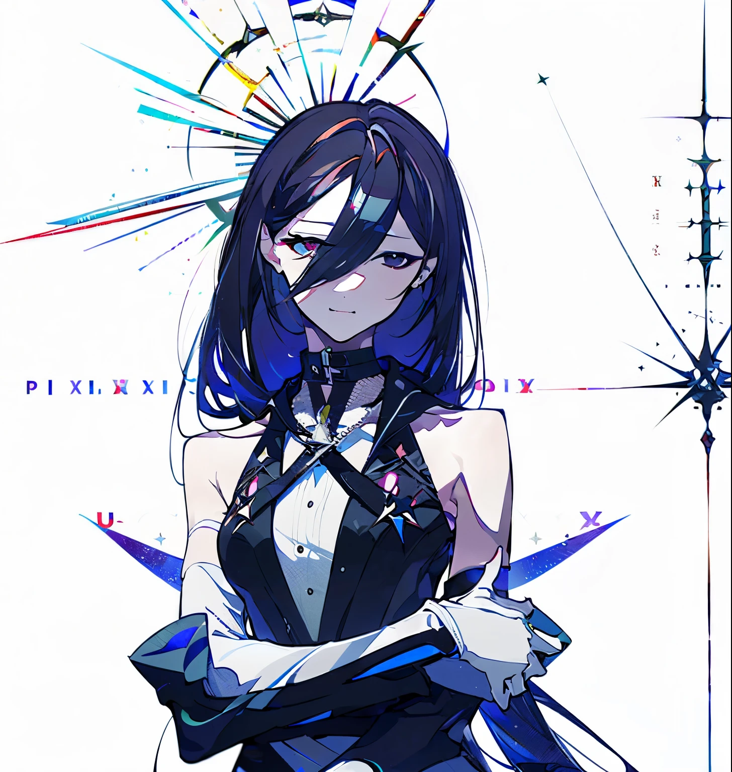 (Masterpiece:1.2, high quality), (pixiv:1.4),Volumetric Lighting, backlight , black hair girl,black eyes,long black hair,White shawl,side parted hair,front Photo,dark,Upper body,