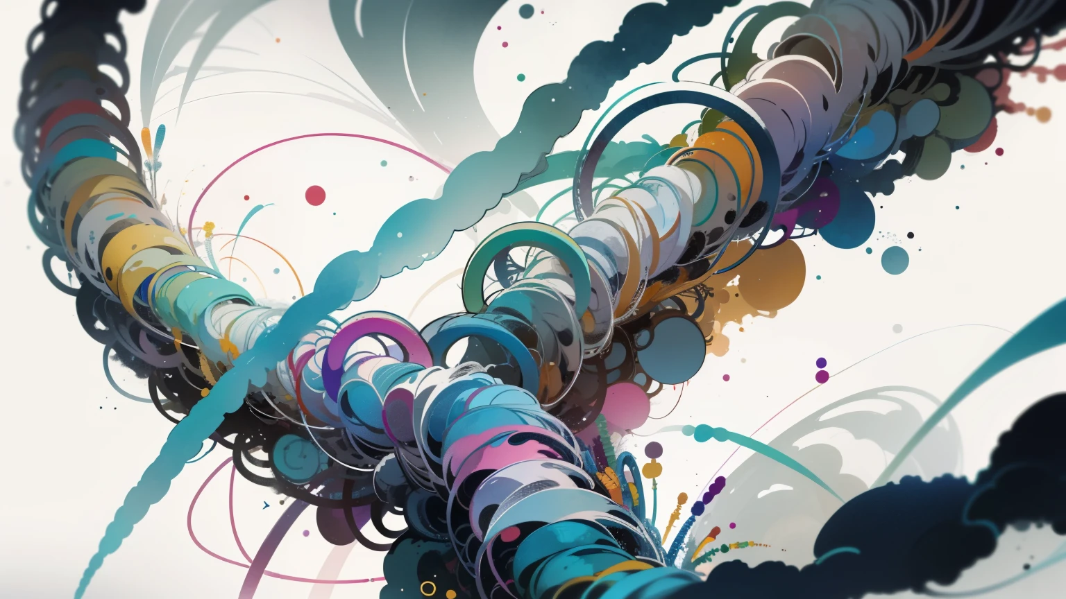 illustration of dna, double helix, helix, science, equations, science, biology, ink smudges, inky, abstract, Absurd, high resolution, ultra-detailed