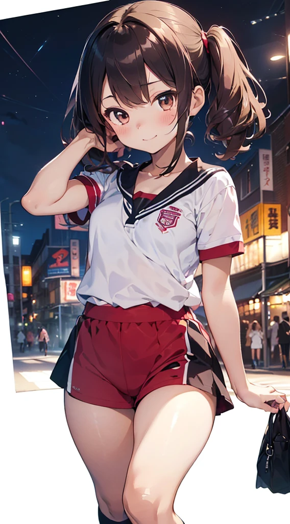 Anime style illustration, A high resolution, Ultra detailed, (1girll:1.3), (Dynamic pose):1.0 BREAK, Cowboy shot, (Pale skin:1.3), ((Detailed blue eyes)), (Bokeh effect), (Dynamic Angle), 1 The extremely beautiful and charming anime Kamo River, (Wearing schoolgirl clothing, Pink sailor shirt and dark gray pleated skirt, Black stockings), Break, She has a brown wavy double-sided upward haircut, Medium-breasted, Light smile, cheerfulness, Wind, 8 life size, Detailed clothes, Detailed body, detailed arms, human hand, Detailed hands, Perfect nose, Blush, Light smile, Pink lip gloss, looking a viewer, Facing the viewer, sexy model posing, extremely leaning forward against the viewer, Studio soft light, Cinematic light, Detailed background, Realistic, Ultra-realistic, Masterpiece, 32k ultra-sharp image, Japanese anime waifu, concept art by Kyoto animation, Makoto Shinkai,