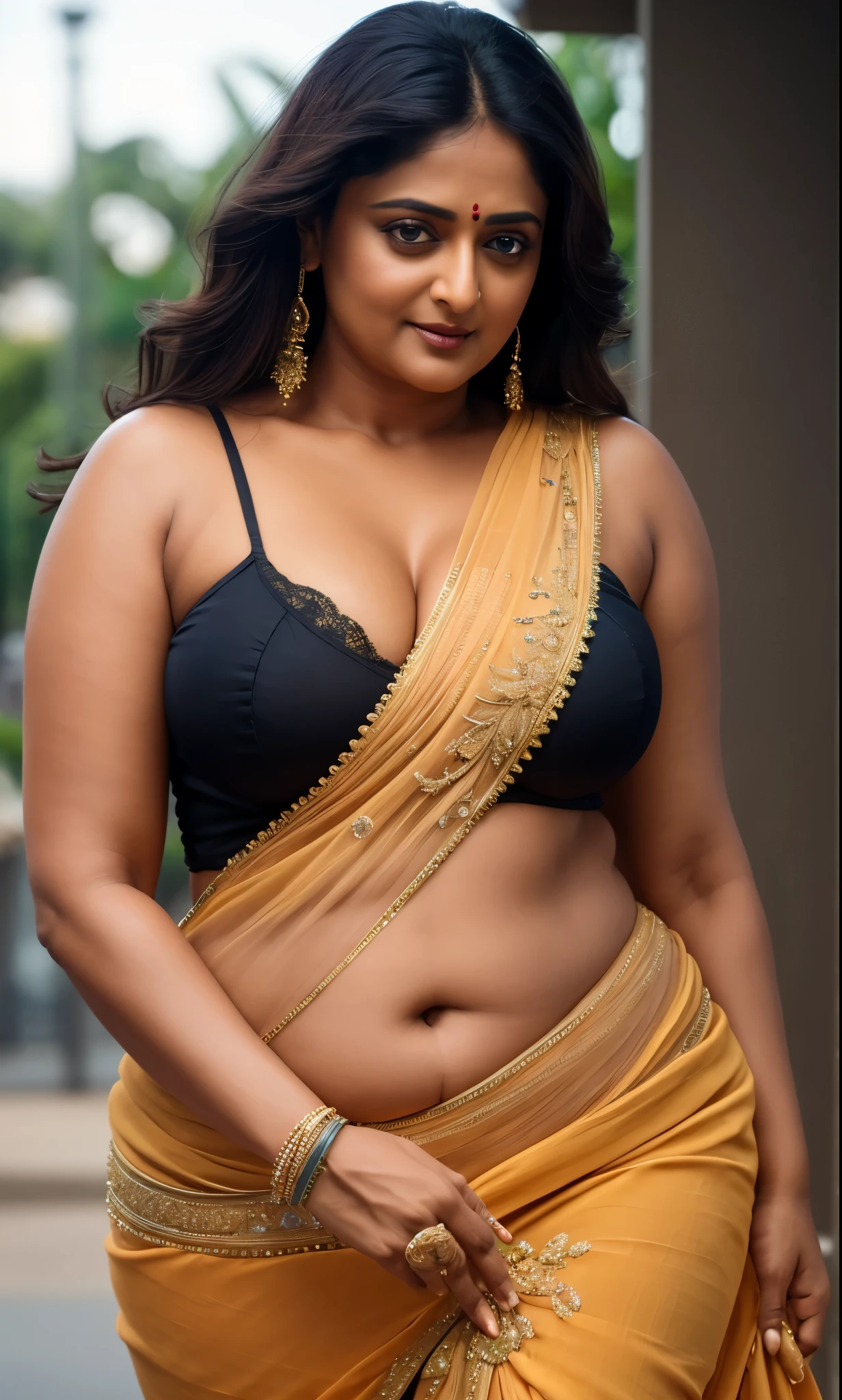 50yo mature MILF Anushka Shetty,((best quality)), ((masterpiece)), ((realistic)), sweat, alluring figure, bulging figure, thick charming lady, curvy, thick navel, full figured woman, eye kajal, massive breast, full body, styled hair, pierced eyes, female face,royal aura, trend on artstation , sharp focus, studio photo, intricate detail, very detailed, detailed eye, illustration, very detailed, sharp focus, digital render, professional, 4k