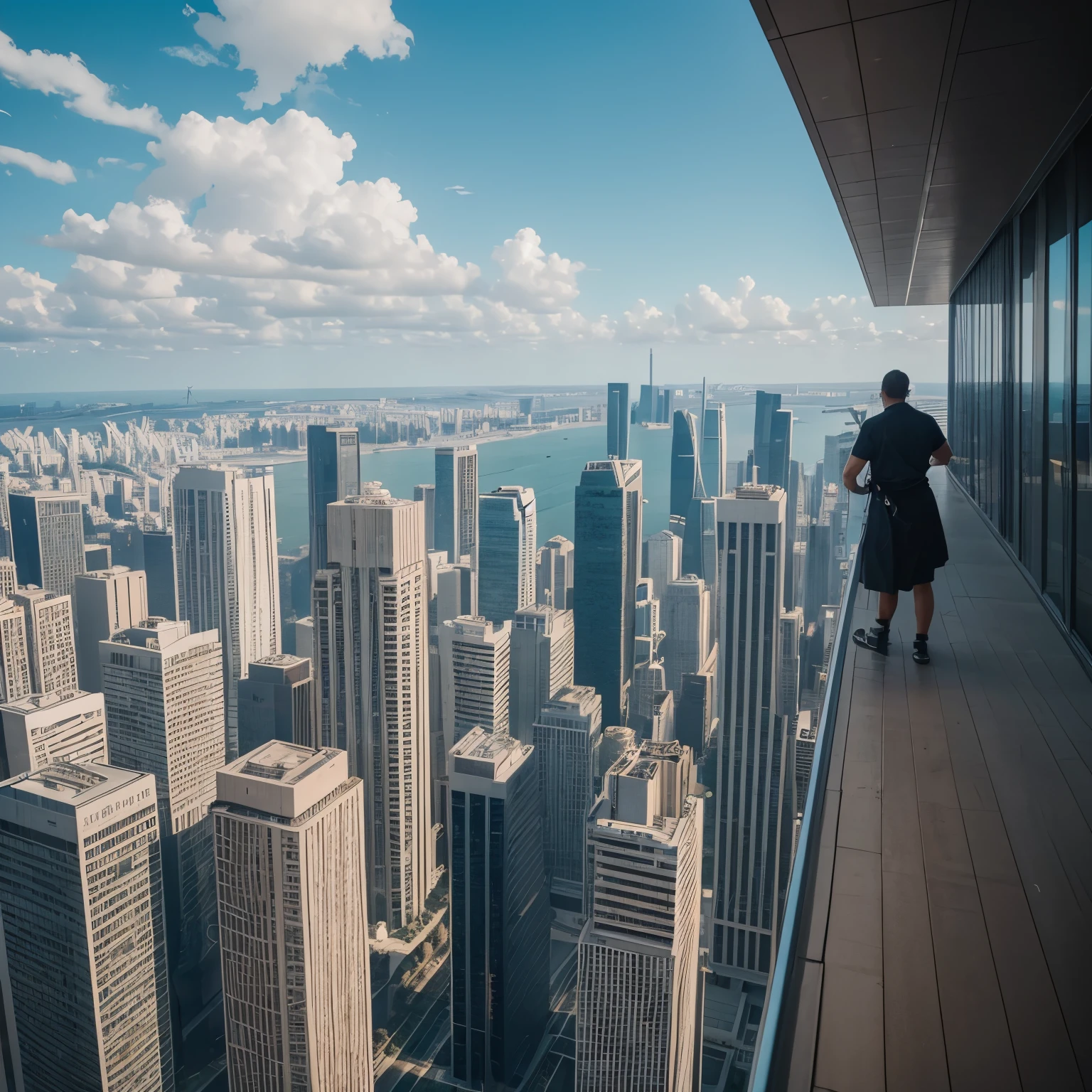 Young astronaut walks in huge giant room of a skyscraper. description: The room is spacious, Adicionar alto, Large windows in the room in a panoramic view of the scene, com uma cama grande no centro. Grande, Tall windows offer an impressive view of a sunny metropolis. Add a blue sky with clouds in the sky, Add panoramic view to the entire scene, Adicionar tinta foscainspirada em Syd Mead, Adicione hiper-realismo no corpo masculino astronauta, Set well with details fingers and hands, pernas e rosto, well-defined astronaut suit SeaArt Robot Upscaling Standard 16:15:04 Young astronaut wakes up in a huge bed in a giant room of a skyscraper. description: The room is spacious, Adicionar alto, Large windows in the room in a panoramic view of the scene, com uma cama grande no centro. Grande, Tall windows offer an impressive view of a sunny metropolis. Add a blue sky with clouds in the sky, Add panoramic view to the entire scene, Adicionar tinta foscainspirada em Syd Mead, Adicione hiper-realismo no corpo masculino astronauta, Set well with details fingers and hands, pernas e rosto, roupa do astronauta bem definida