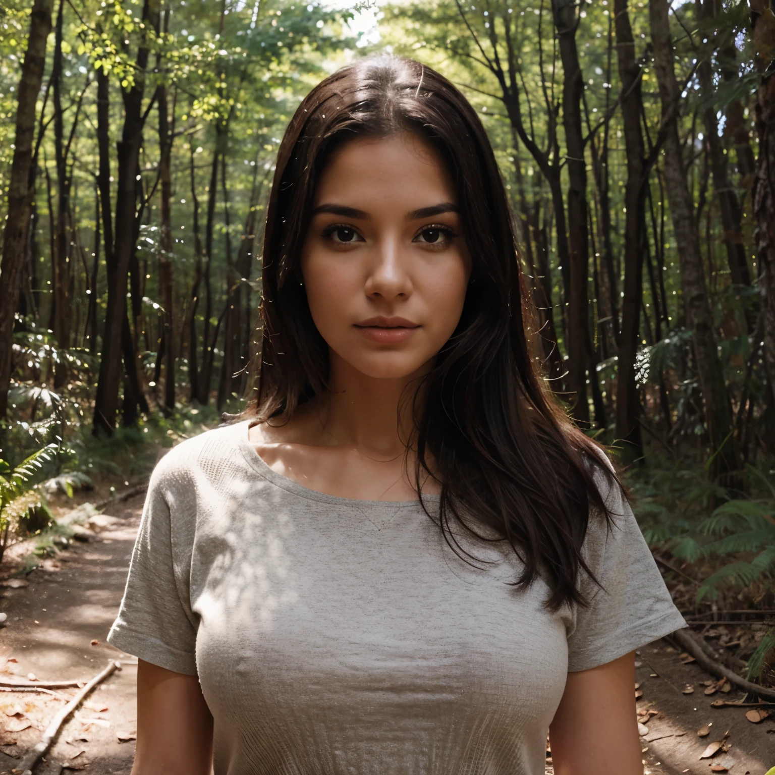 Mujer hermosa en un bosque