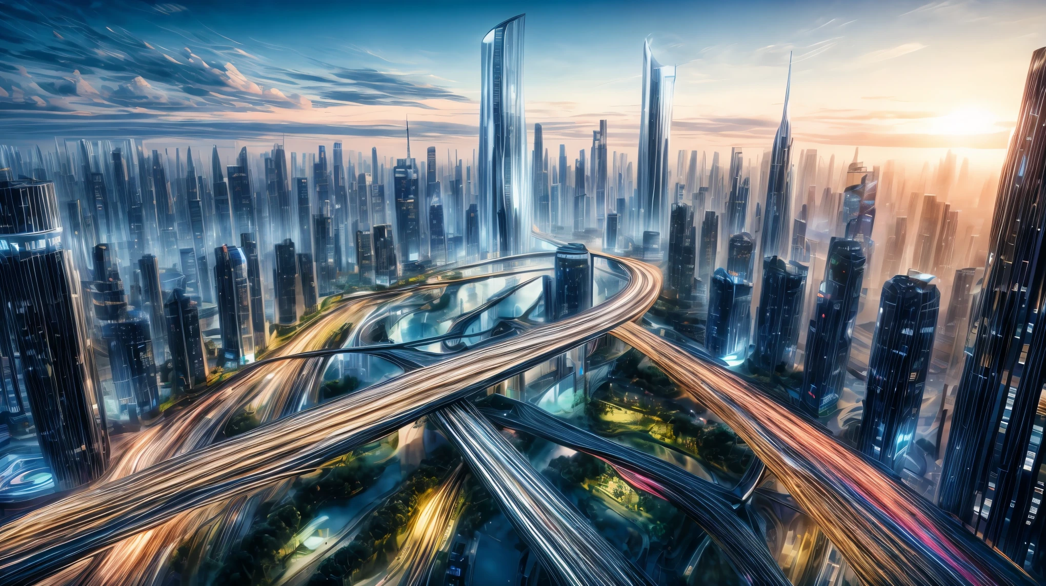 (Best quality,4K,8K,A high resolution,Masterpiece:1.2),Ultra-detailed,(Realistic,Photorealistic,photo-realistic:1.37),Futuristic floating city,Futuristic technology,Huge urban high-tech tablet platform,Airship,Floating in the sky,Futuristic city,Small airships around,High-tech hemispherical platform,Colorful lights,Advanced architecture,modernn architecture,skyscrapper,Access the cloud,Scenic beauty,view over city,Impressive design,Blend seamlessly with nature,energetic and vibrant atmosphere,Futuristic transportation system,Parking is suspended,Transparent path,Lush greenery,Sky gardens,cascading waterfalls,Magnificent skyline,reflections on the water,Sparkling river,Architectural innovation,futuristic skyscrapers,Transparent dome,The shape of the building is unusual,Elevated walkway,Impressive skyline,Glowing lights,Futuristic technology,Minimalist design,Scenic spots,Panoramic view,Cloud Piercing Tower,Vibrant colors,epic sunrise,epic sunset,Dazzling light display,magical ambiance,The future city,Urban Utopia,LuxuryLifestyle,Innovative energy,sustainable development,Smart city technology,Advanced infrastructure,Tranquil atmosphere,Nature and technology live in harmony,Awesome cityscape,Unprecedented urban planning,Architecture connects seamlessly with nature,High-tech metropolis,A cutting-edge engineering marvel,The future of urban living,Visionary architectural concept,Energy-efficient buildings,Harmony with the environment,A city floating above the clouds,Utopian dreams become reality,The possibilities are endless,State-of-the-art transportation network,Green energy integration,Innovative materials,Impressive holographic display,Advanced communication system,Breathtaking aerial view,Quiet and peaceful environment,Modernist aesthetics,Ethereal beauty