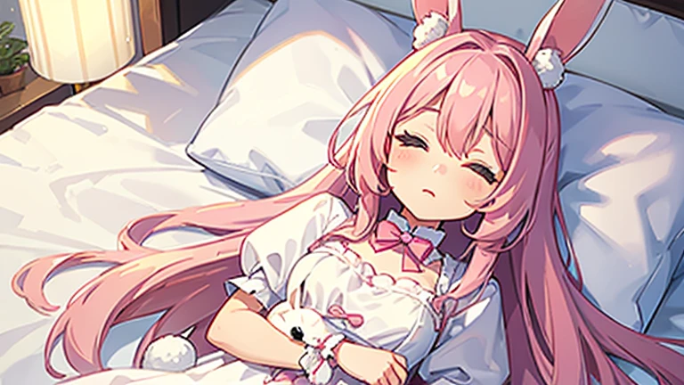 nsfw,sex、Held down、Normal position、vaginal 、Louise Françoise Le Blanc de La Vallière,pink_hair,pink_eye、涙eye、blush、white_robe,robe,white_have,Ceremonial attire,nun