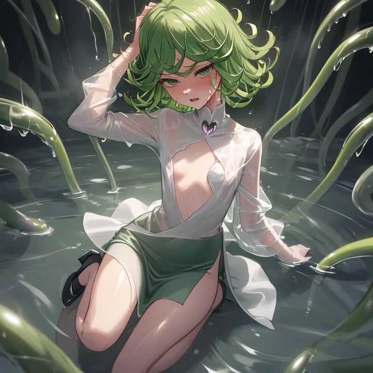 (A masterpiece of art, best quality specialist), 1 girl , Tatsumaki, Dazzling, bathing, , smile, another, another, Armpits, nsfw , naked, pussy