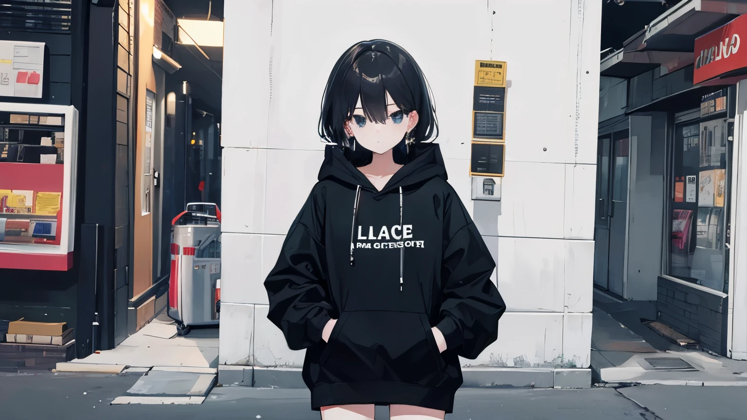 black hoodie black skinny girl cigarette