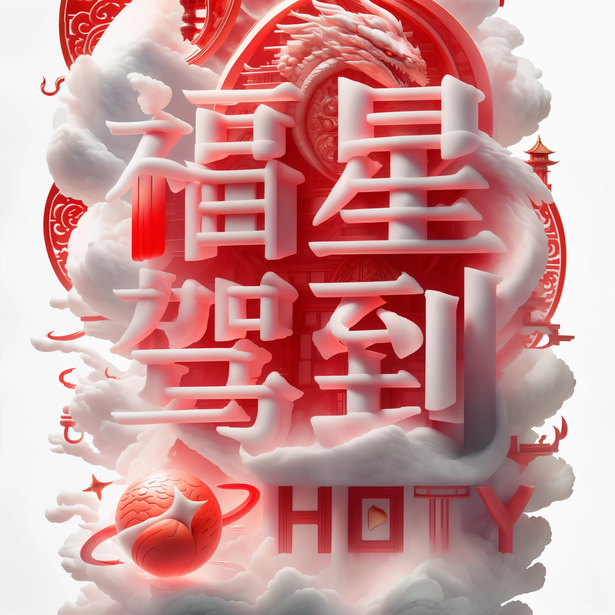 American chinese character on top of background,（（simple big red background））(santan seal moon，Leifeng Tower,west lake，lotus),super detailed，high quality，gramophone record, Ray tracing，Beautiful chinoiserie，The golden curve，carp，dragon