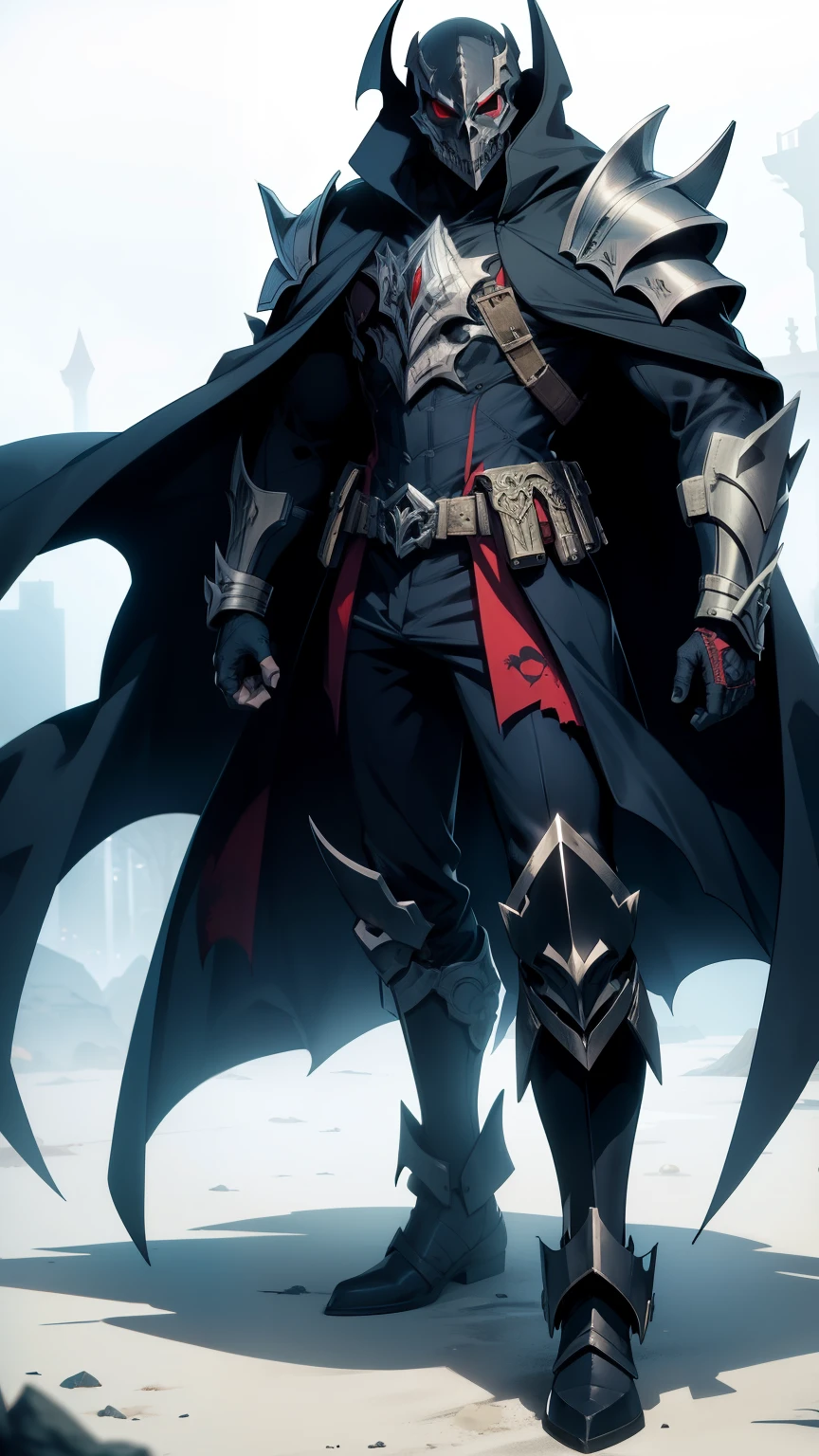 skull mask, vampire, Fantasy, armored man, fully covered,