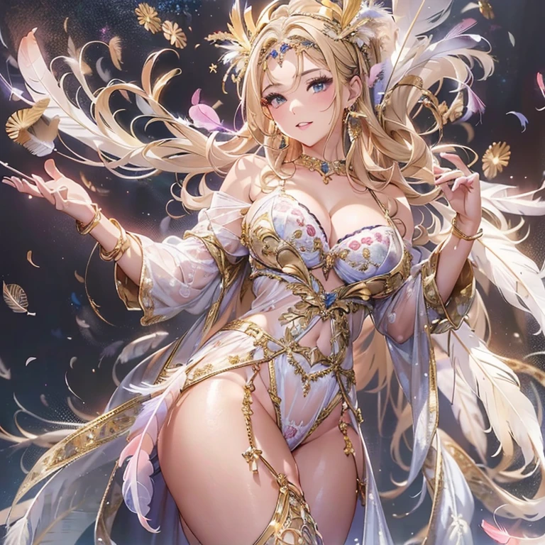 去最高のmasterpiece、beautiful美しさ, 3D two-dimensional, rich, blonde, skirt, stockings, high heels, poison、star、star、(Highly detailed CG Unity 8K wallpaper),(masterpiece), (最high quality), (Super detailed), (best work),(best shadow), (sharp eyeliner, eye shadow, fine eye:1.1), (超High resolution,realistic,最high quality,realistic),(8K,RAW photo,最high quality,マstarプル),mature woman、sensual curves、huge breasts、thighs、bubble、お尻のmasterpiece, 最high quality, Super detailed, full body shot, mature woman, beautiful mature woman, nightgown and underwear, enchanting smile, thick lips, Chubby lips, blush, looking at the viewer, provocative expression, beautiful髪型, cleavage, Plump、curvy hips、attractive face、sexy lingerie、an inviting gaze、Expression of emotions、Lewd underwear、(((erotic see-through lingerie set)))、Standing position、gorgeous accessories 、big breastsの女性, bare shoulders, golden hair, colored feather, metal ornaments, colored flowers, particle, light, (masterpiece, 最high quality, 最high quality, official art, beautiful and aesthetic:1.2), (1 girl:1.3), very detailed,(fractal art:1.1),(colorful:1.1)、(flowers:1.3),most detailed,(zentangle:1.2), (dynamic pose), (abstract background:1.3), (shiny skin), (lots of colors :1.4), ,(earrings:1.4), (feather:1.4),masterpiece, 最high quality, Super detailed, 30~40 years, full body shot, beautiful 、various hairstyles,gold headband,plump breasts,beautiful butt,greek clothing,Tulle covers the breasts,perfectly proportioned, detailed clothing details,marble,god statue,cinematic lighting, film grain, 8K, masterpiece, Super detailed, high detail, high quality, High resolution,(((NSFW:1.2)))、exposed chest、Openwork decoration,(((see through dress)))、(((解剖学的に正しいbody))) , 最high quality, Super detailed, (((Lewd underwear)))、raise your butt, from below, (((R-18)))、Hakari、thighs, big breasts, Are standing, cowboy shot, blush, (((1 girl))), (masterpiece:1.3), (High resolution), (8K), (very detailed), perfect face, Nice eye and face, (((最high quality))), (Super detailed), detailed face and eye, (alone), High resolution、beautifuleye,(((sexy pose)))、(((整ったbig breasts)))、((beautiful eye))、luxury、(((超High resolution)))、(((detailed description)))、(((ぽっちゃりbody型)))、(((解剖学的構造に一致したbodyの部位)))、beautiful長いまつ毛、バランスのとれたbody型,2 feet、Just the right size for your legs and arms、Fishnet tights、glamorous、(((Clear white and black eye)))、lipstick、Sparkling、(Undistorted face, eye, body)、jewelry、gem、(長くカールしたbeautifulまつ毛)、(((バランス良いbeautiful胸)))、(transparent, Exquisite skin:1.2)、(((完璧なglamorousボディー)))、actress face、Super beautiful、cute smile、Healing beauty、Flower shower、完璧なeye、realistic depiction、super sexy、shiny、glamorous、double eyelids、Good dark compensate、compensate、ぼやけていないeye