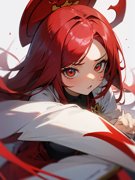 Cewe anime rambut merah mata merah rambut panjang