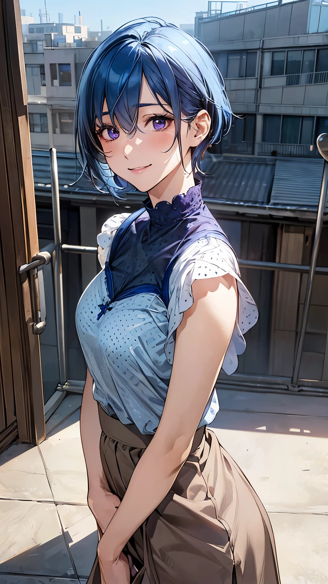 nanami minami,blue hair, blue eyes, long hair, ponytail,masterpiece,best quality,night view,night,weather rain,rainy,cyberpunk city,wet clothes, kebaya_bali,blue_kebaya_bali,large breasts,happy expression,(show nipples:1.2)  ,transparent dress ,show armpits,get raped by 1 man,(skirt lift:1.4),(white lace panties:1.4)