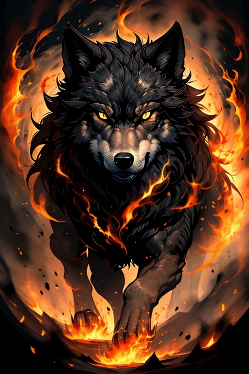 a burning wolf, 