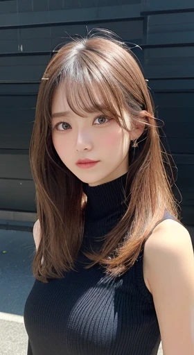 finely, High resolution, high quality、完璧なダイナミックな構figure, beautiful and fine eyes, medium hair, 、natural color lip,Kamimei、Shibuya Ward、20 year old girl、1 person、transparent skin、shining hair、table top, 最high quality, figure, super detailed, finely, High resolution, 8K、correct state of the human body、squat、sculpture model pose,hair flying in the wind