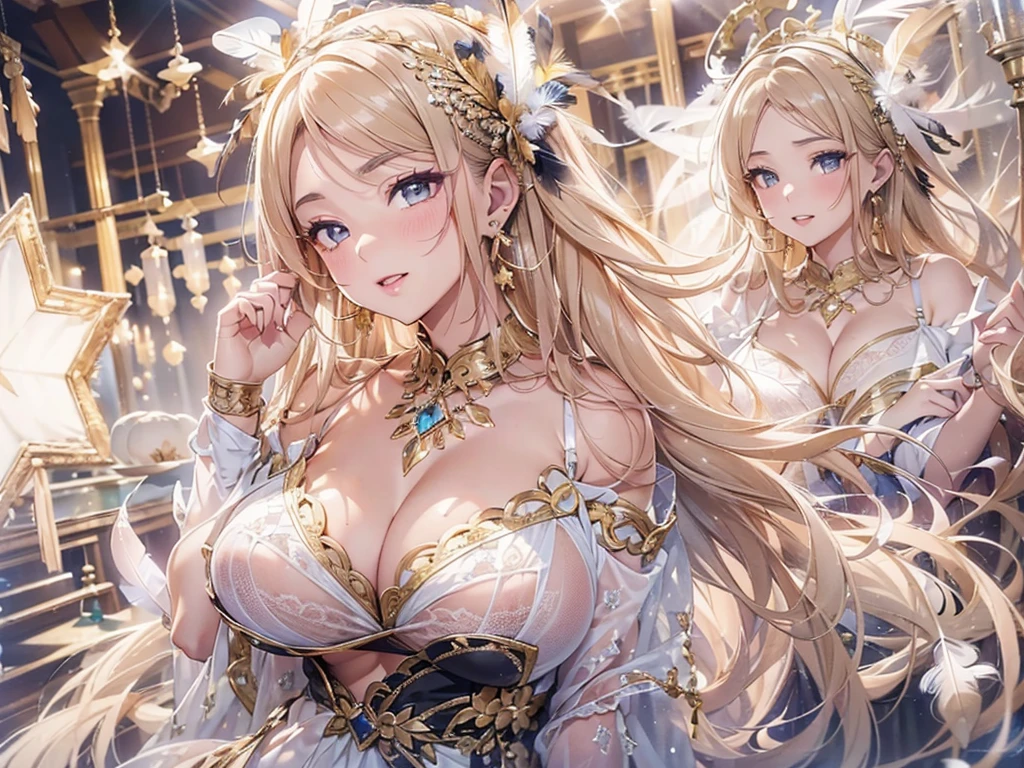 過去最高のmasterpiece、beautiful美しさ, 3D two-dimensional, rich, blonde, skirt, stockings, high heels, poison、star、star、(Highly detailed CG Unity 8K wallpaper),(masterpiece), (最high quality), (Super detailed), (best work),(best shadow), (sharp eyeliner, eye shadow, fine eye:1.1), (超High resolution,realistic,最high quality,realistic),(8K,RAW photo,最high quality,マstarプル),mature woman、sensual curves、huge breasts、thighs、bubble、お尻のmasterpiece, 最high quality, Super detailed, full body shot, mature woman, beautiful mature woman, nightgown and underwear, enchanting smile, thick lips, Chubby lips, blush, looking at the viewer, provocative expression, beautiful髪型, cleavage, Plump、curvy hips、attractive face、sexy lingerie、an inviting gaze、Expression of emotions、Lewd underwear、(((erotic see-through lingerie set)))、Standing position、gorgeous accessories 、big breastsの女性, bare shoulders, golden hair, colored feather, metal ornaments, colored flowers, particle, light, (masterpiece, 最high quality, 最high quality, official art, beautiful and aesthetic:1.2), (1 girl:1.3), very detailed,(fractal art:1.1),(colorful:1.1)、(flowers:1.3),most detailed,(zentangle:1.2), (dynamic pose), (abstract background:1.3), (shiny skin), (lots of colors :1.4), ,(earrings:1.4), (feather:1.4),masterpiece, 最high quality, Super detailed, 30~40 years, full body shot, beautiful 、various hairstyles,gold headband,plump breasts,beautiful butt,greek clothing,Tulle covers the breasts,perfectly proportioned, detailed clothing details,marble,god statue,cinematic lighting, film grain, 8K, masterpiece, Super detailed, high detail, high quality, High resolution,(((NSFW:1.2)))、exposed chest、Openwork decoration,(((see through dress)))、(((解剖学的に正しいbody))) , 最high quality, Super detailed, (((Lewd underwear)))、raise your butt, from below, (((R-18)))、Hakari、thighs, big breasts, Are standing, cowboy shot, blush, (((1 girl))), (masterpiece:1.3), (High resolution), (8K), (very detailed), perfect face, Nice eye and face, (((最high quality))), (Super detailed), detailed face and eye, (alone), High resolution、beautifuleye,(((sexy pose)))、(((整ったbig breasts)))、((beautiful eye))、luxury、(((超High resolution)))、(((detailed description)))、(((ぽっちゃりbody型)))、(((解剖学的構造に一致したbodyの部位)))、beautiful長いまつ毛、バランスのとれたbody型,2 feet、Just the right size for your legs and arms、Fishnet tights、glamorous、(((Clear white and black eye)))、lipstick、Sparkling、(Undistorted face, eye, body)、jewelry、gem、(長くカールしたbeautifulまつ毛)、(((バランス良いbeautiful胸)))、(transparent, Exquisite skin:1.2)、(((完璧なglamorousボディー)))、actress face、Super beautiful、Cute smile、Healing beauty、Flower shower、完璧なeye、realistic depiction、Super sexy、glossy、Glamorous、double eyelids、Good dark makeup、makeup、ぼやけていないeye