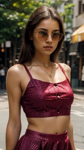 (cinematic angle: 1.2), streetview,(1 girl, sunglasses, summer dress,sexy,crop top),(best quality, detailed details, masterpiece, official art, movie lighting effects, 4K)