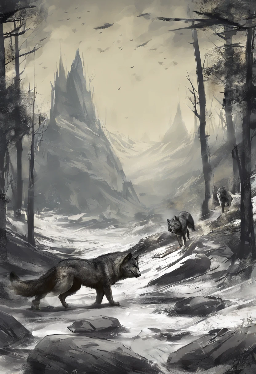 Lobos pretos em batalhas
