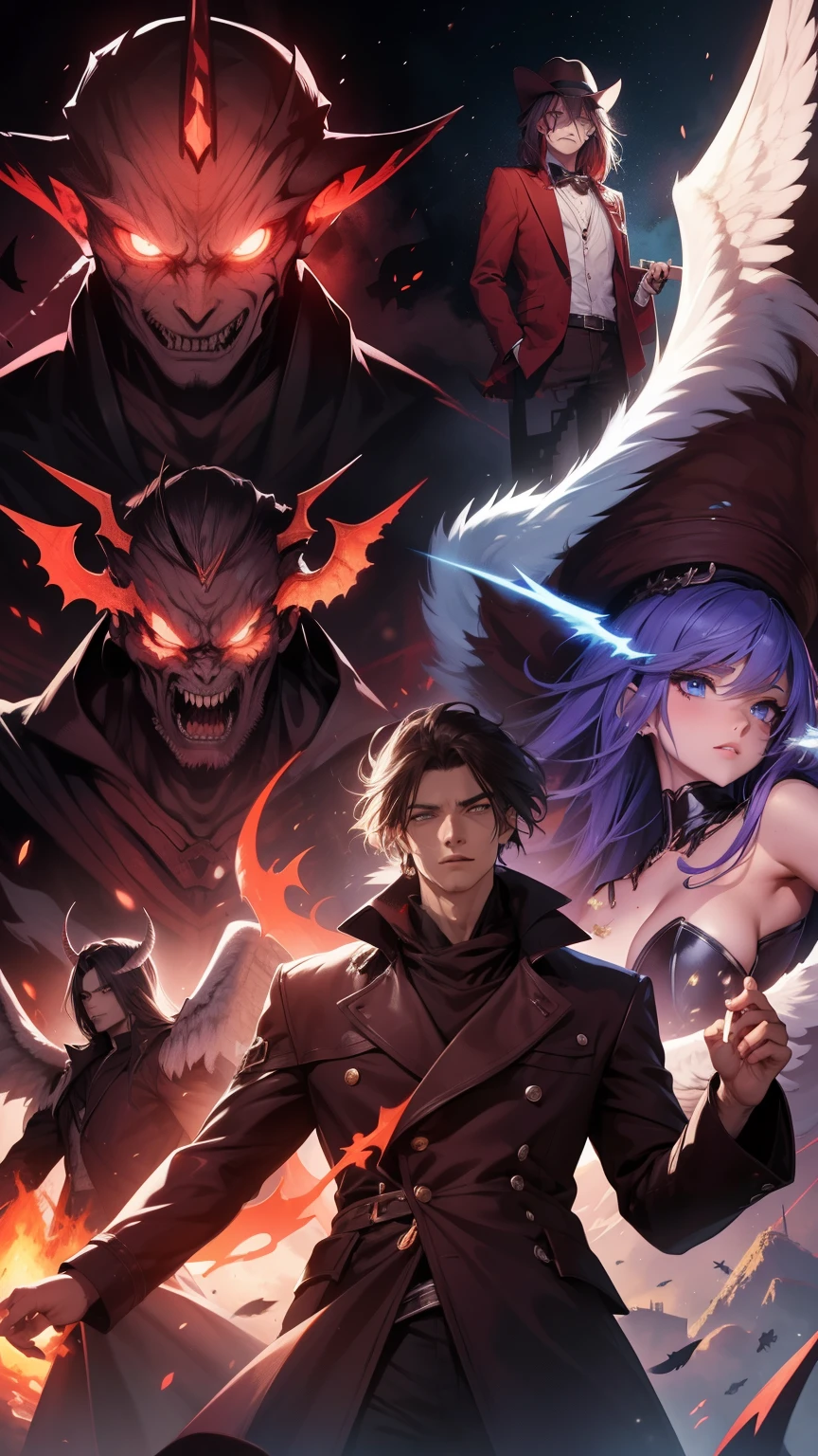 demon, monster, man, angel,