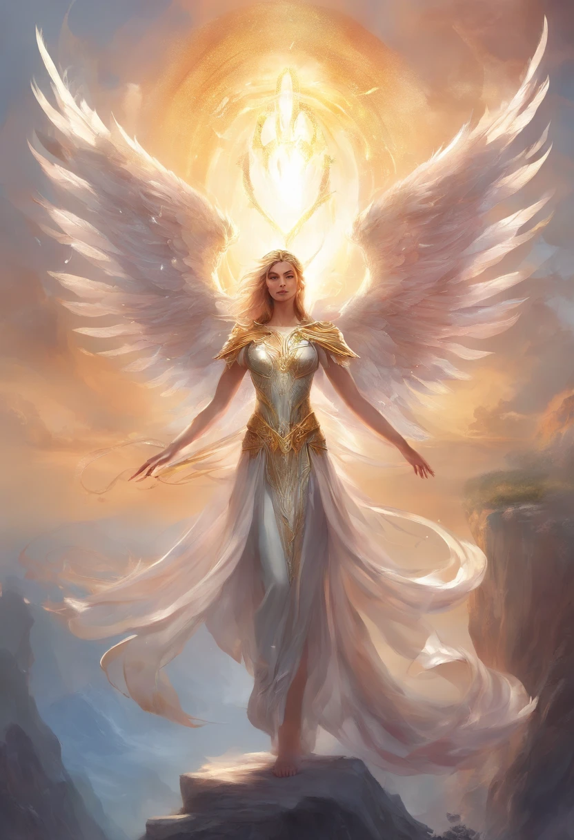 myth，archangel lucifer，12 wings on one back，white shining background，