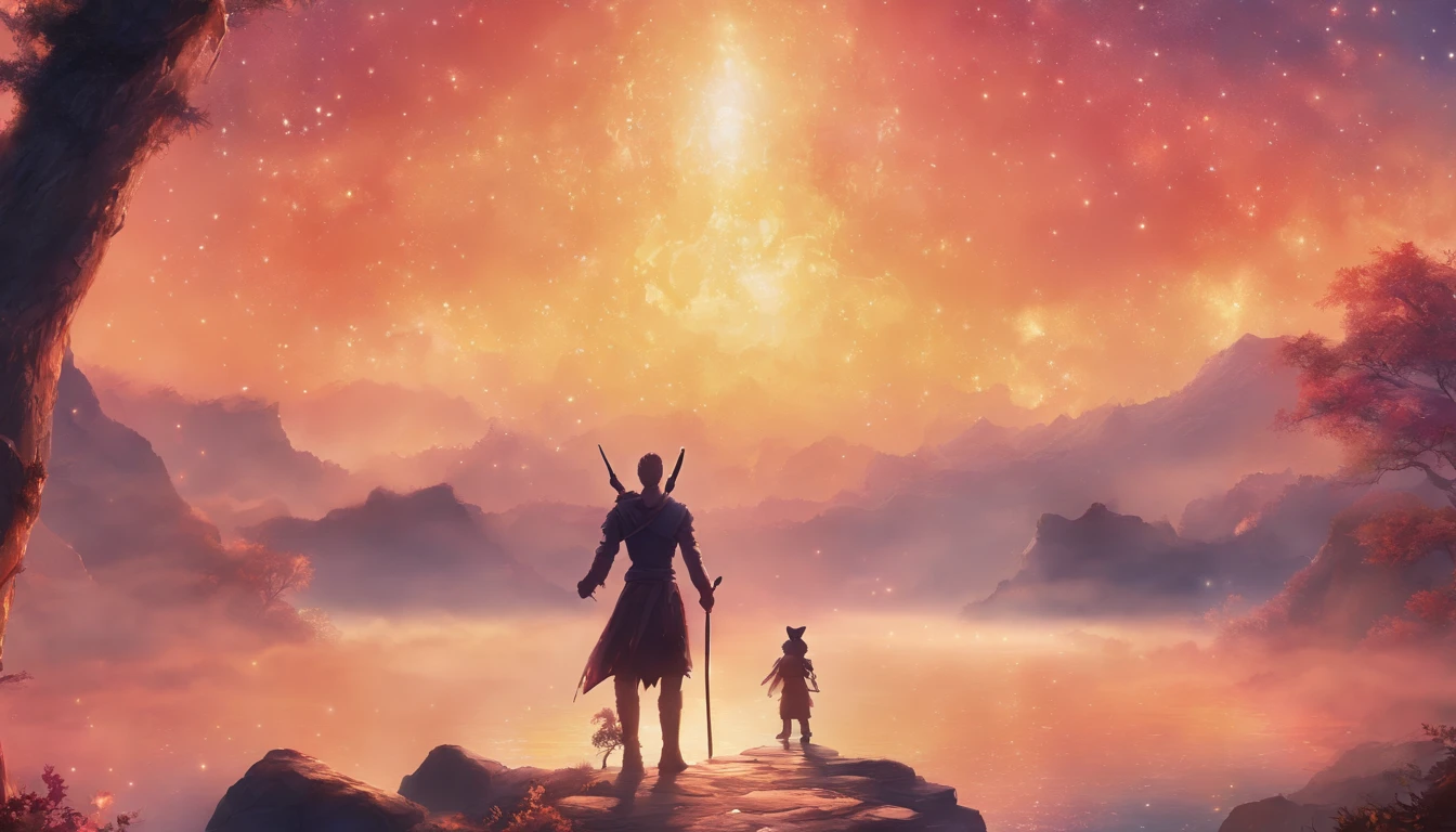 a future starship walk the brilliant sky in the heavy star galaxy. The light of the star it's strong