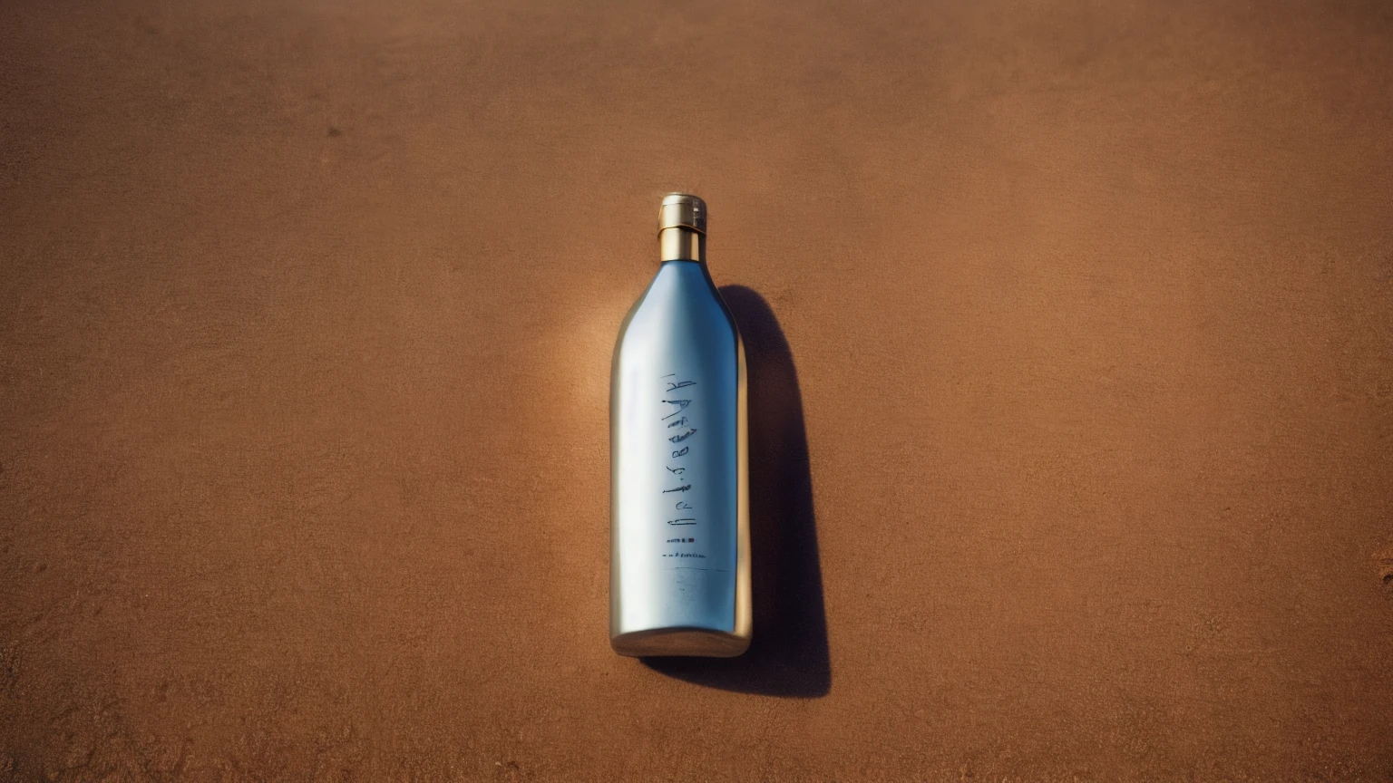 hyper ultra realistic photographs full body of A smooth, teardrop-shaped bottle, filled with sand and seawater, rests on a secluded cove. Inside, a poem penned in flowing script speaks of love and longing for the ocean's embrace. Is this a farewell message, or a declaration of eternal connection? ratio 16:9, 4k, 8k resolution, High quality photo, high detailed, imagesharp focus, Cinematic lighting,hyperdetailed & Unreal engine, detail, realism, photography,cinematography, camera NIKON, lens NIKKOR flagship, masterpiece. hyper-maximalism, ultradetailed photorealistic, light skin imperfections, final render, vray, photo, fashion