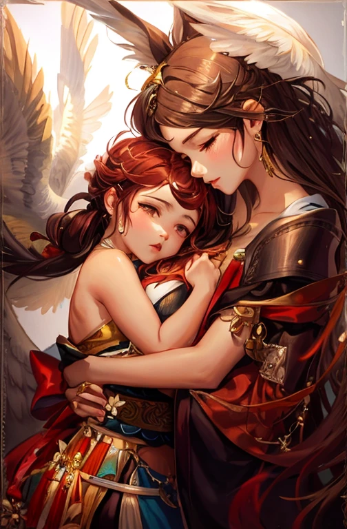 pintura de uma mãe abraçando o filho homem adulto, adult son, adult young man, uau and sakimichan, loish and uau, artwork in the style of Guweiz, Guweiz masterpiece, uau art, Guweiz, uau painting style, the style of uau, uau : : 5, uau |, art of uau