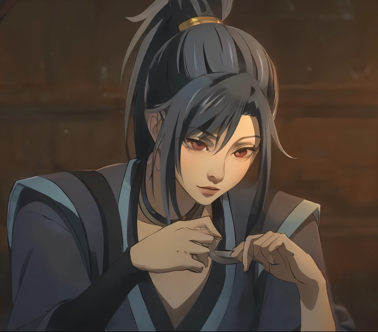 Xue Yang, Cute Man, Red eyes, black hair, asian, realistic, ancient chinese