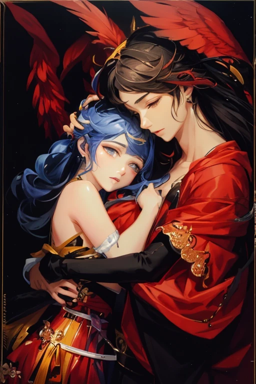 painting of a mother hugging her adult son, adult son, adult man, uau and sakimichan, loish and uau, artwork in the style of Guweiz, Guweiz masterpiece, uau art, Guweiz, uau painting style, the style of uau, uau : : 5, uau |, art of uau