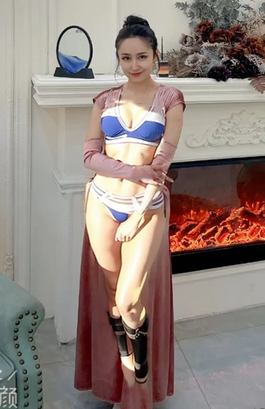 Flesh-colored bra tape that only covers the nipples,The chest is completely exposed,white thong,Fits the body shape of the original picture,real