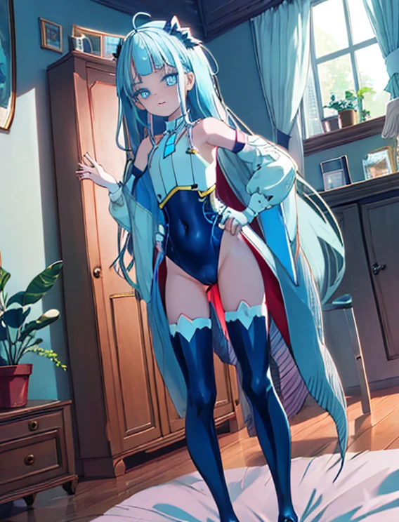 highest quality,sleep on your back in bed,Crab crotch,show me your boots,thigh high boots,leotardチラ見せ,glove,elegant, 1 girl, leotard,body suit,cute, blushed, looking at the viewer, from below, prison,blue eyes, beautiful eyes, beautiful background, particles of light, Light of the sun, dramatic lighting, outside, shiny, realistic, table top, highest quality, Super detailed, get used to it, scenery, beautiful and detailed eyes, thin hair,full body shot,