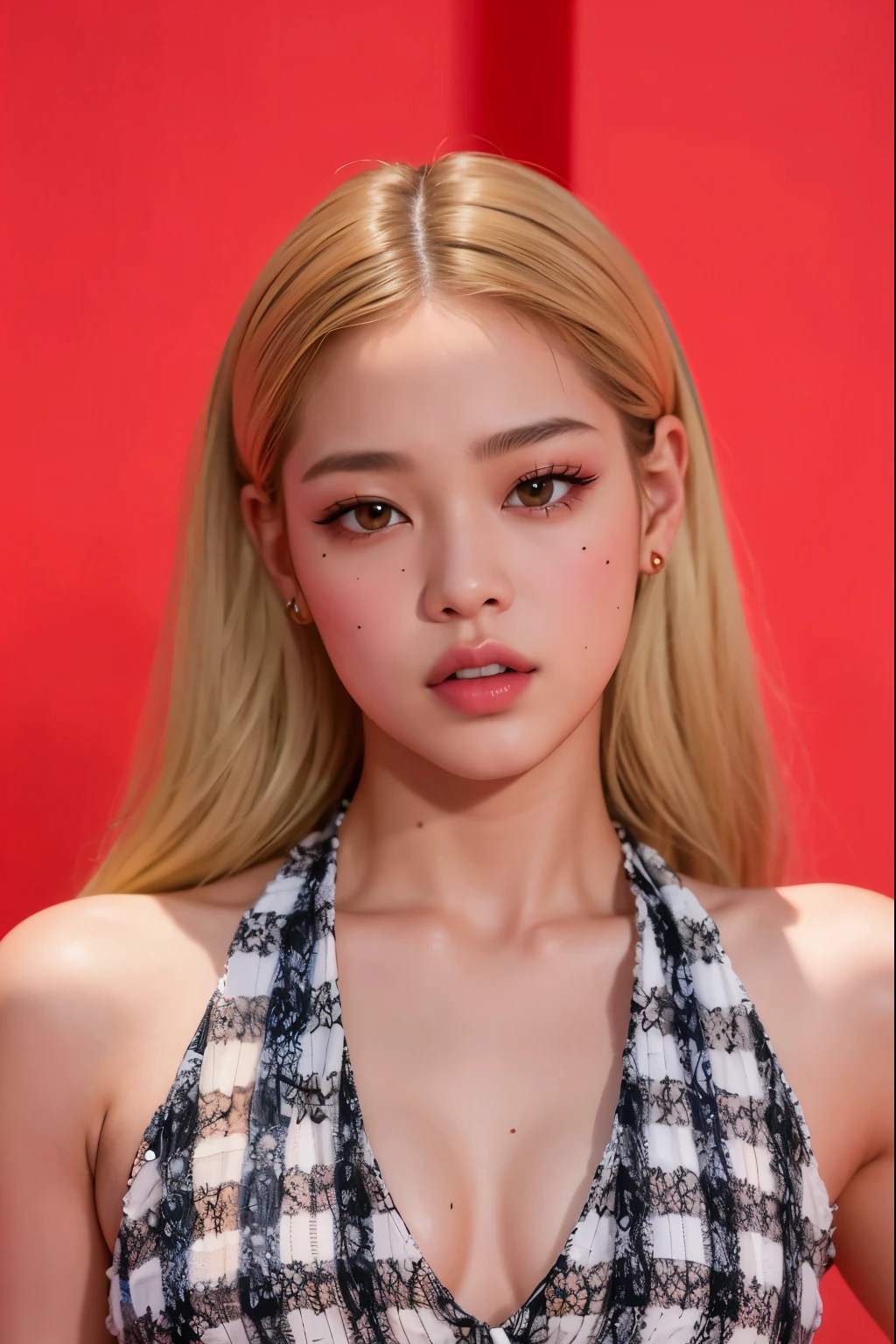 un primer plano de una mujer con cabello largo y rubio que llevaba un top corto, parque roseanne de blackpink, jennie rosa negro, jossi de blackpink, portrait of jossi de blackpink, Lalisa Manoban de Blackpink, de mi parte, gongbi, park de mi parte, heonhwa choe, jia, TaeJune Kim, sha xi