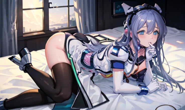 highest quality,sleep on your back in bed,Crab crotch,show me your boots,thigh high boots,leotardチラ見せ,glove,elegant, 1 girl, leotard,body suit,cute, blushed, looking at the viewer, from below, prison,blue eyes, beautiful eyes, beautiful background, particles of light, Light of the sun, dramatic lighting, outside, shiny, realistic, table top, highest quality, Super detailed, get used to it, scenery, beautiful and detailed eyes, thin hair,full body shot,