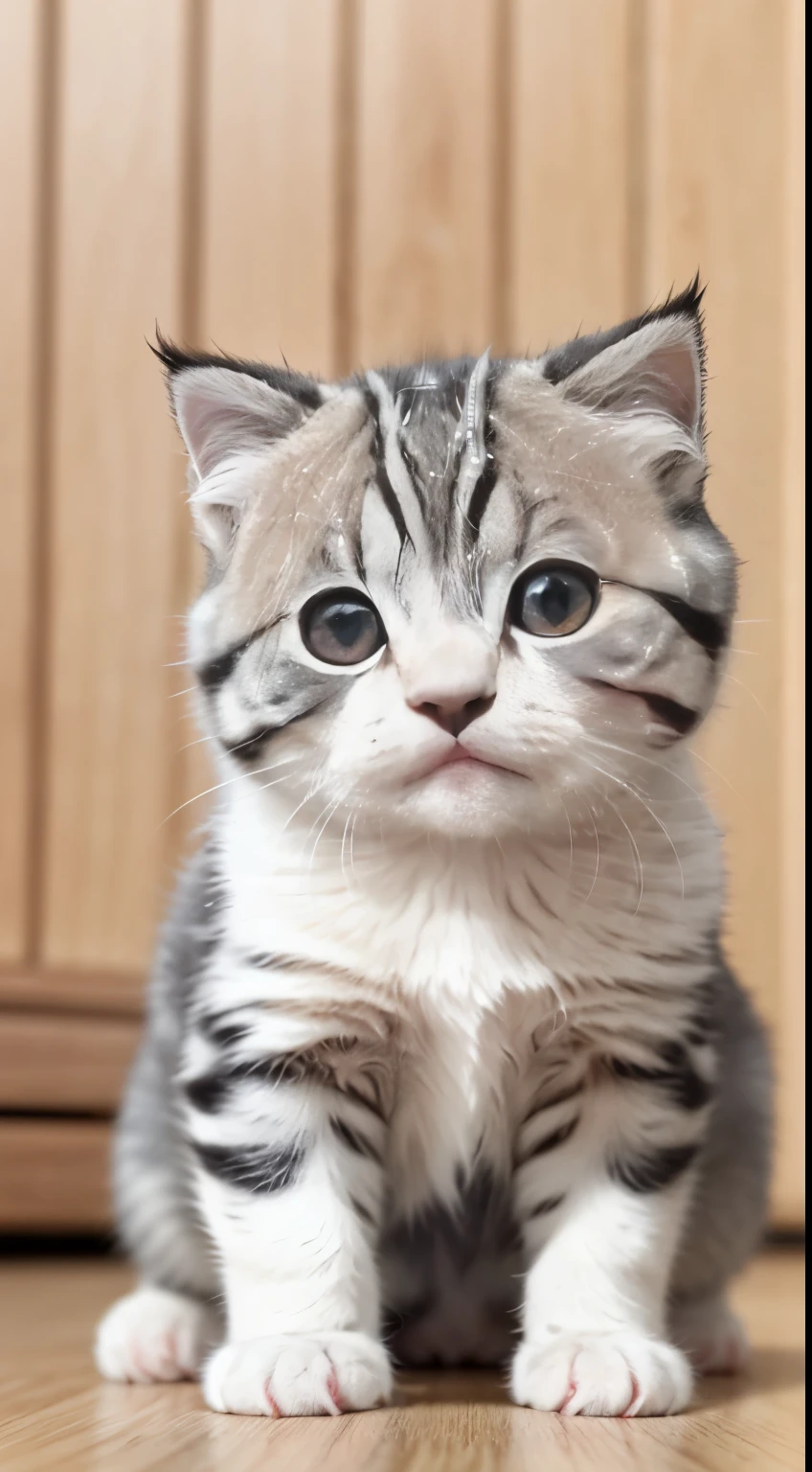 RAW photo, absurd, high quality, realistic, scottish fold, kitten, no background,, 8K UHD, Digital single-lens reflex camera, film grain, Fujifilm XT3, 20mp, be familiar with, sharp focus,