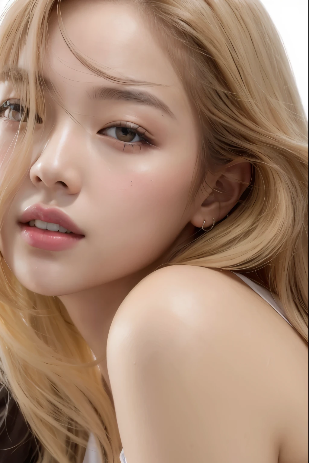 Un primer plano de una mujer con cabello largo y una camisa blanca, parque roseanne de blackpink, Lalisa Manobal, portrait of jossi de blackpink, jossi de blackpink, Lalisa Manoban de Blackpink, jennie rosa negro, heonhwa choe, Jinyoung Shin, sol yunjoo, TaeJune Kim, yanjun chengt, hermosa mujer surcoreana