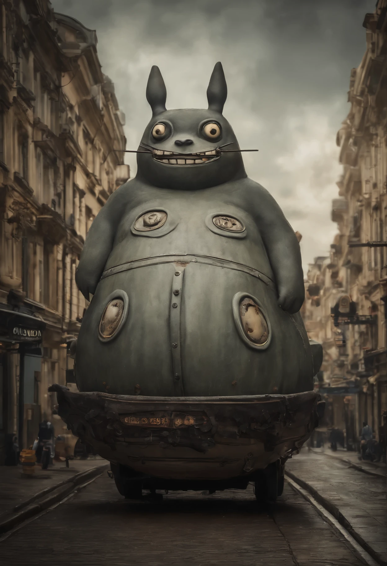 ((Totoro))、live-action version、(CG)、city、((eight-headed body))、pedestrian crossing