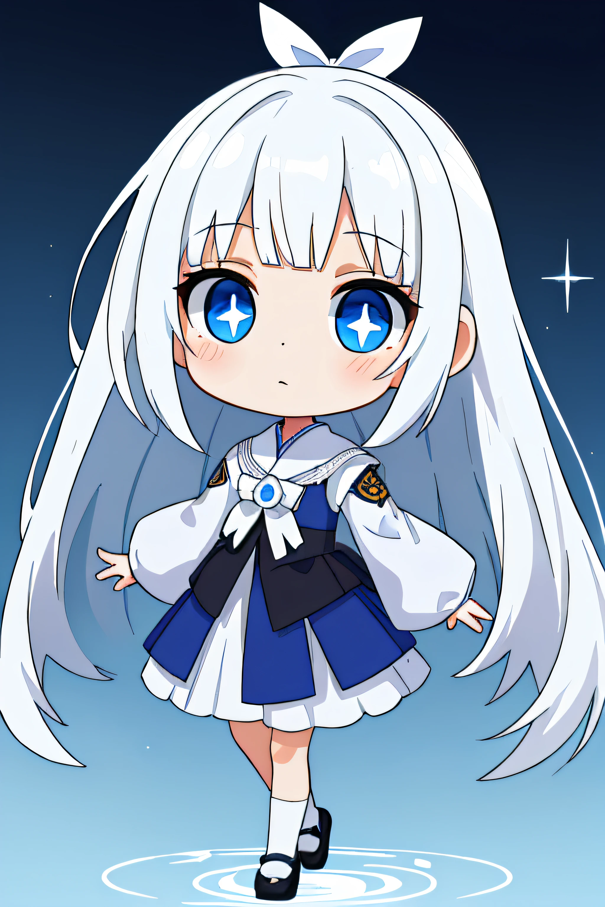 plastic an 00d、Little、masterpiece、highest quality、Masseter muscle part、(精巧な美しい目とdetailedな顔,masterpieceサイドライト,masterpiece,best quality,detailed,High resolution illustration,simple background), (1 girl,Full body Esbian,beautiful girl,white and shining skin,facing there), (gray hair,Shining sky blue eyes,short skirt,uniform)、negative space:1.2