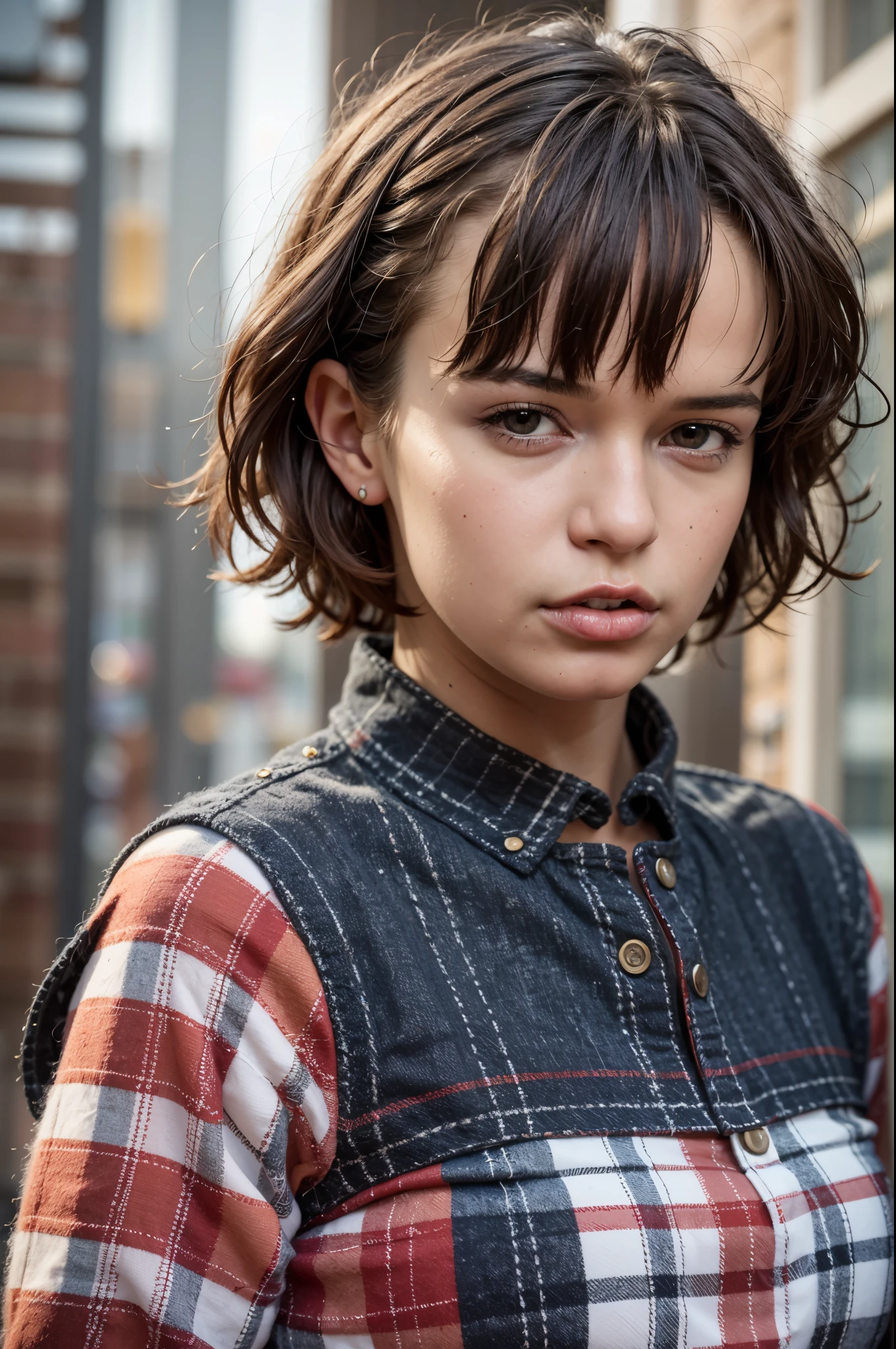 (best quality, masterpiece:1.2), (realistic, photo realistic:1.3), UHD, high detail color photo, extremely detailed CG unity 8k wallpaper, sharp focus, (best shadow), (glossy shiny skins), perfect anatomy, perfect hands, (cinematic lighting), glossy lips,
a portrait of (1girl), (Adorable) (wearing Scotland kilt), depth of field, (close up), sharp focus, detailed face, detailed skin, perfect face and body, (black hair, blunt bangs hair:1.2), in the downtown