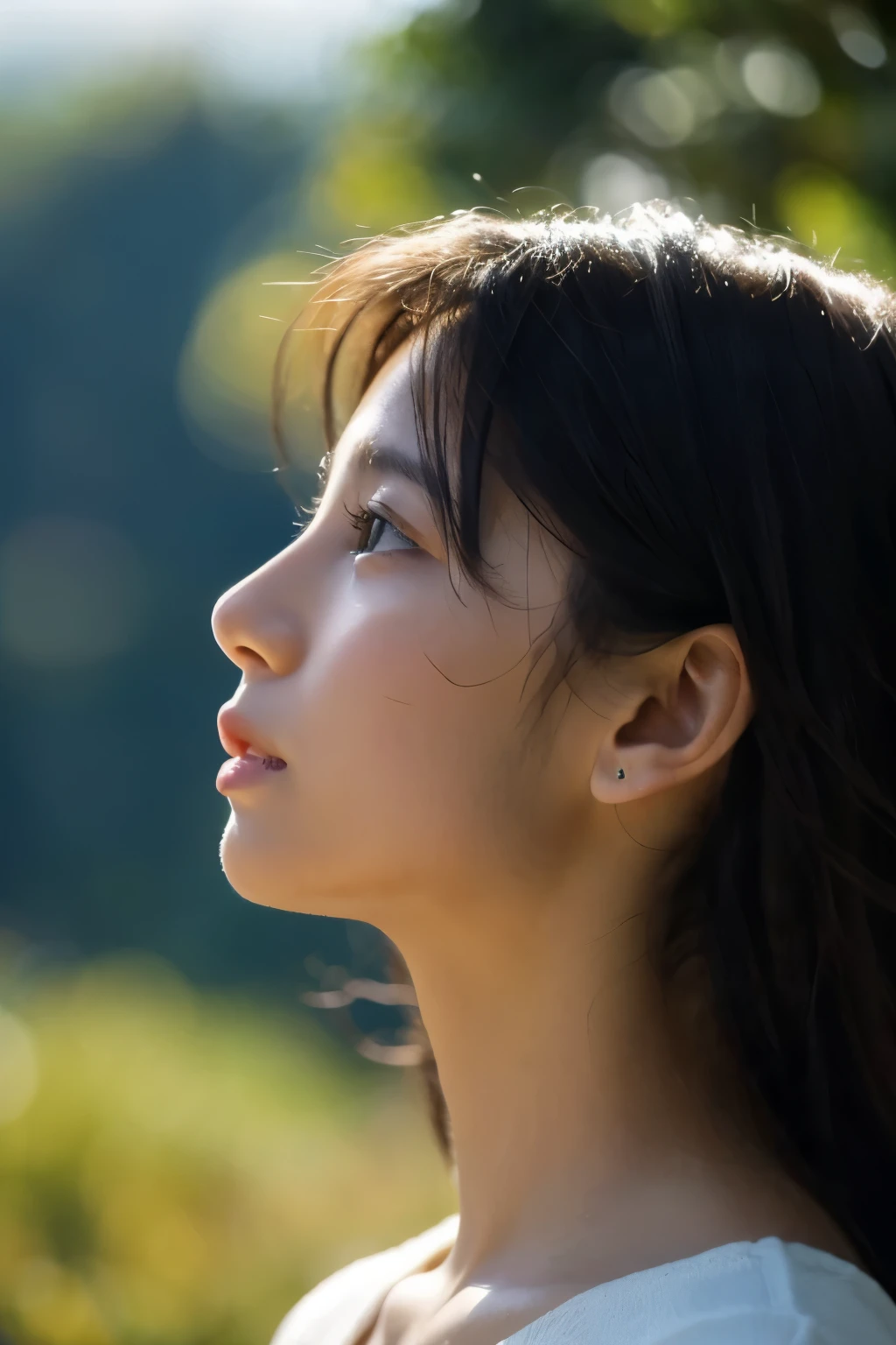 Profile staring into the distance
