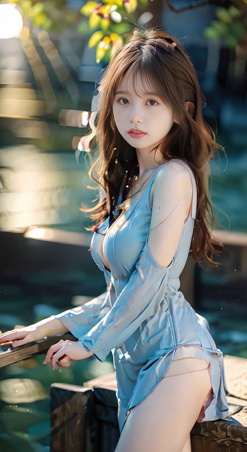(Close up portrait of slender small breast with hair blowing in the wind in frilly dress。:1.5)、(Girl looking at full moon shining in sea in night sky:1.3)、(Full moon and late night sea :1.3)、(anatomically correct:1.3)、(full hand:1.3)、(full finger:1.3)、Photoreal、Raw photo、table top、highest quality、high resolution、delicate and beautiful、perfect face、beautiful and fine eyes、Fair skin、real human skin、pores、((thin legs))、(black hair)