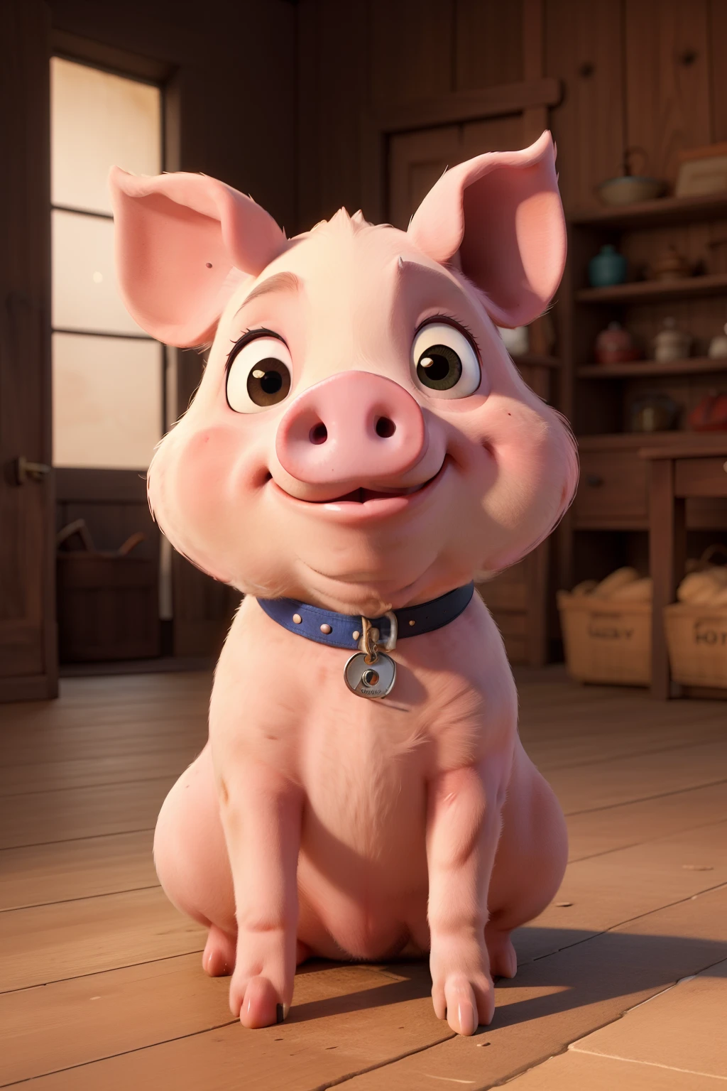 best quality, masterpiece, raw photo, 8k,uhd,cartoon, TSLoP,a cute pig is watching tv,<lora:TSLoP:0.8>