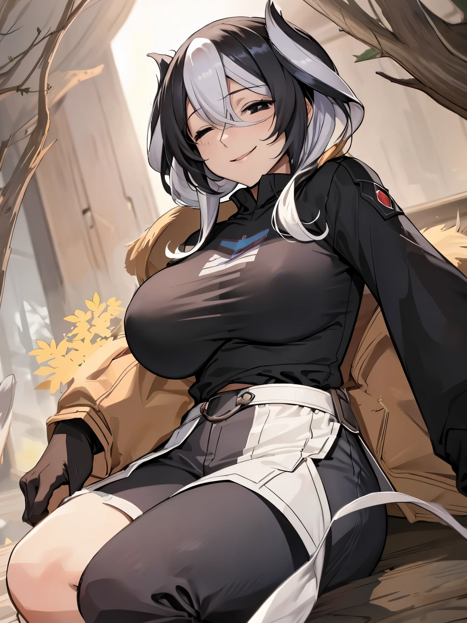 Girl sitting on a wooden bench, legs bent at the knees, beautiful knees, side view, clear lines, clear borders, combination of colors, high detail