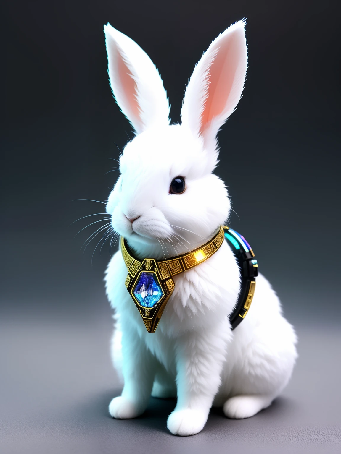 Cute rabbit made of crystal, 4K, (cyborg:1.1), ([Tail|deTail wire]:1.3), (intricate deTail), human development report, (intricate deTail, super deTail:1.2), photography, Vignetting, centering