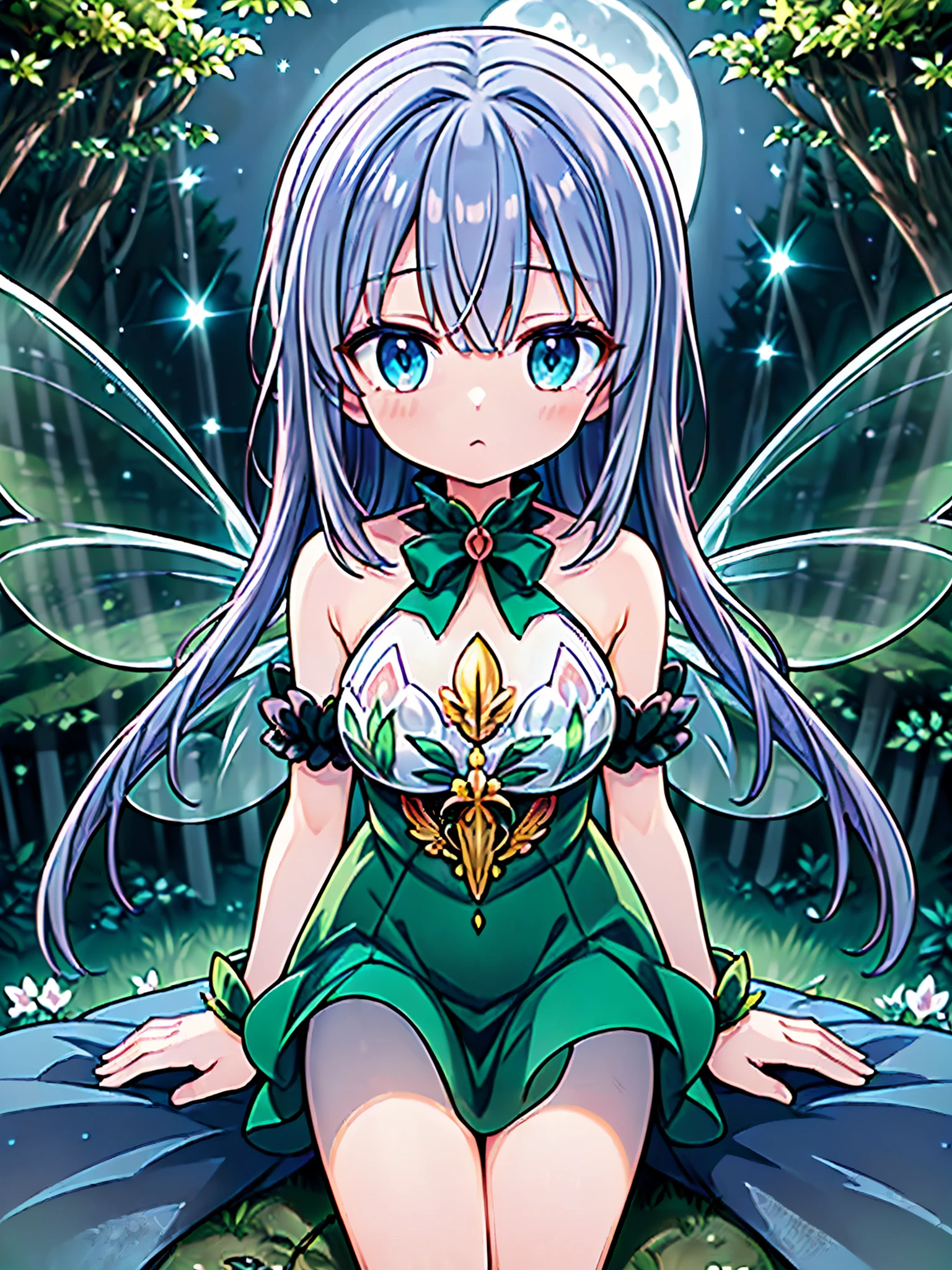 ((highest quality)),(ultra high resolution),(Super detailed),(detailed description),((best CG)),(best work of art),super precision art,great drawing art,(Fantasy art with precise details:1.5), (one female fairy:1.5),,Beautiful face 1.5,natural makeup:1.6,((transparent wings:1.6)),((offer a prayer:1.6), (((moonlit night in the forest:1.6))),((clear spring:1.6)), Floating rainbow glitter:1.8