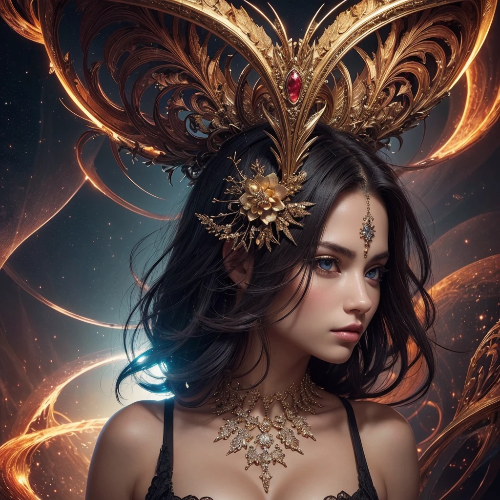 (masterpiece, top quality, best quality, official art, beautiful and aesthetic:1.2), (1girl), extreme detailed,(fractal art:1.3),colorful,highest detailed