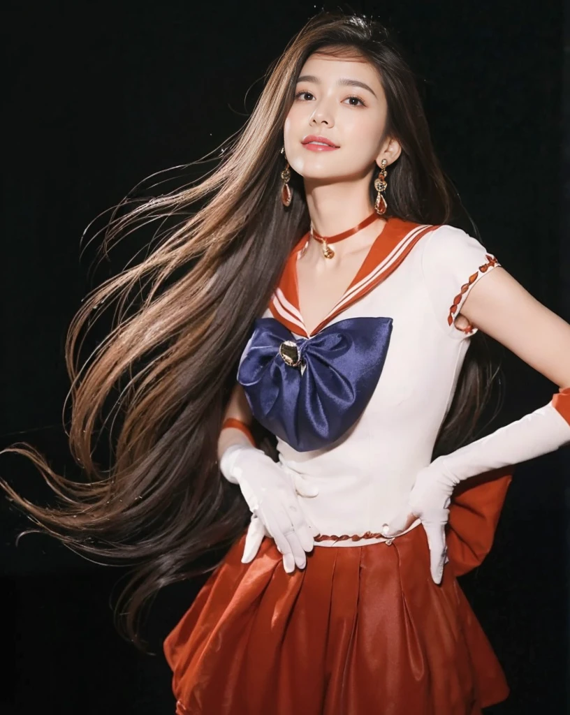((​Masterpiece, Top image quality, high resolution、alone、shiny skin))(on the table, best quality, actual, super detailed, meticulous, high resolution, 8k wallpaper), Close-up portrait of a beautiful woman, Chariada, smiling, light brown messy hair, Perfect dynamic composition, 美丽meticulous的眼睛, Just like the cover of a fashion magazine, on campus