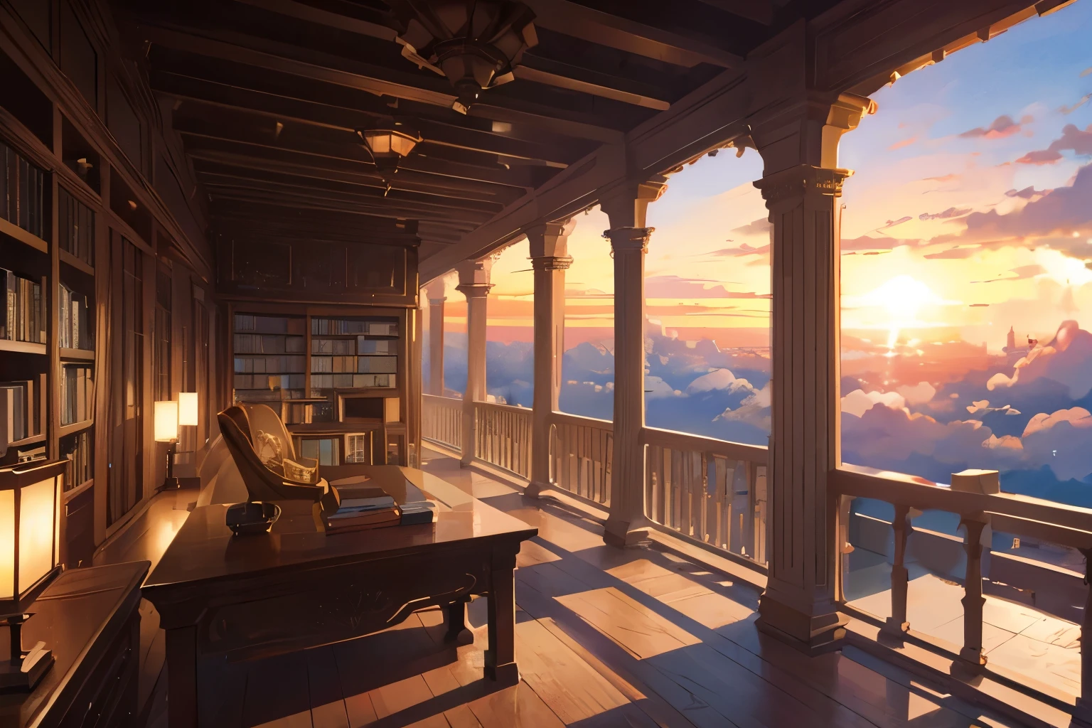 A sea of clouds colored by the sunset、Clouds at dusk