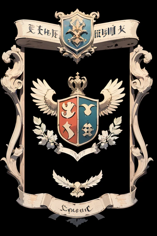 black background, small medieval emblem
